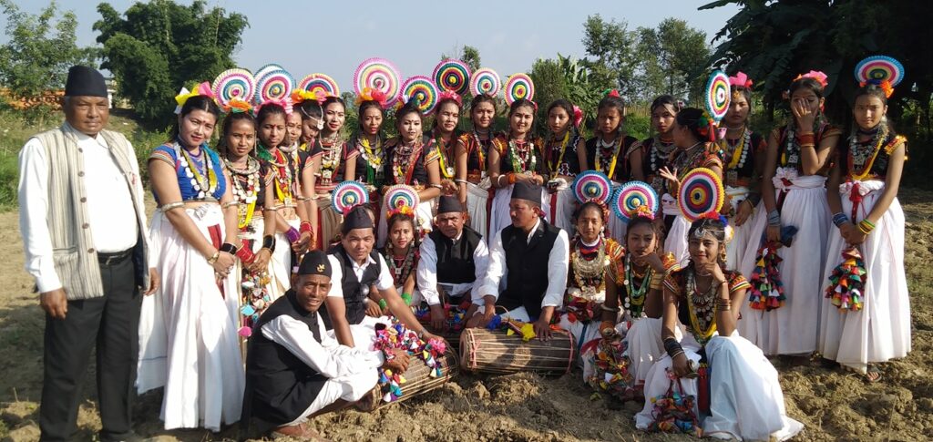 थारु लोक संस्कृति सख्या नाच गीतको छायांकन