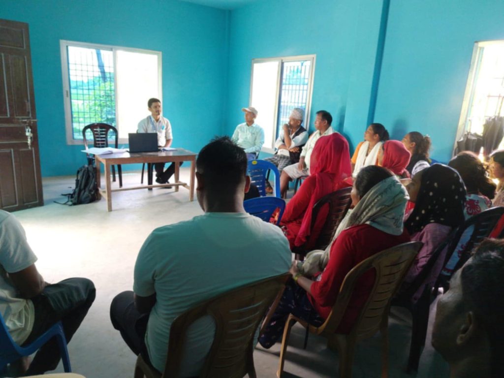 बाढी प्रभावित समुदायलाई बिपद जोखिम न्यूनीकरण सम्बन्धि अभिमुखीकरण
