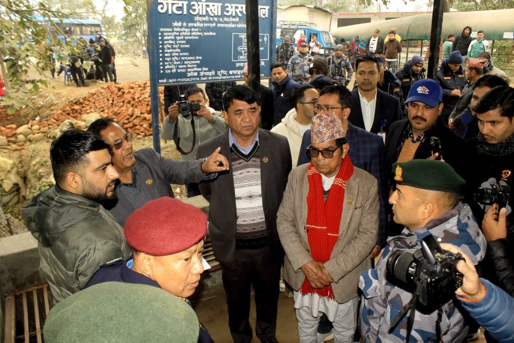 त्रिनगर नाका निर्माण भइरहेको ‘इन्टिग्रेटेड चेक पोष्ट’ को निरीक्षण